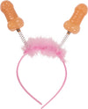 Cerchietto-Con-Pelo-Rosa-E-Piselli-Con-Molla-Addio-Al-Nubilato-Celibato-Gadget-per-Adulti-Sexy-Party