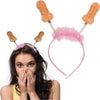 Cerchietto-Con-Pelo-Rosa-E-Piselli-Con-Molla-Addio-Al-Nubilato-Celibato-Gadget-per-Adulti-Sexy-Party