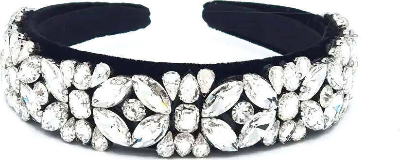 Cerchietto Jewel Da Donna in Tessuto Zamak E Vetro Cerchietto Fashion Nickel Free Gioielli per Capelli Con Strass Argento a Forma Di Fiore Moda/Donna/Accessori/Cerchietti Leclaf - Napoli, Commerciovirtuoso.it