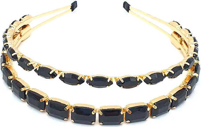 Cerchietto Jewel Donna Cerchiello Gioiello per Capelli in Zamak E Vetro Con Strass Neri Cerchietto Fashion Nickel Free Moda/Donna/Accessori/Cerchietti Leclaf - Napoli, Commerciovirtuoso.it