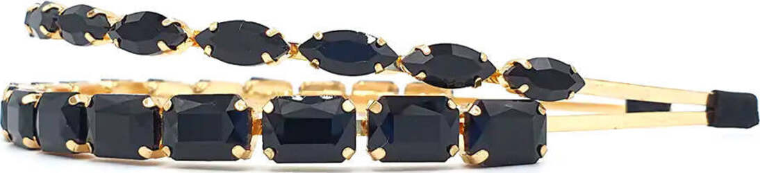 Cerchietto Jewel Donna Cerchiello Gioiello per Capelli in Zamak E Vetro Con Strass Neri Cerchietto Fashion Nickel Free Moda/Donna/Accessori/Cerchietti Leclaf - Napoli, Commerciovirtuoso.it