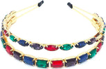 Cerchietto Jewel Donna Gioielli per Capelli Cerchietto Doppio Fashion in Zamak E Vetro Con Strass Multicolor Nickel Free Moda/Donna/Accessori/Cerchietti Leclaf - Napoli, Commerciovirtuoso.it