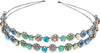 Cerchietto Jewel Donna in Zamak E Vetro Cerchietto Doppio Fashion Gioielli per Capelli Con Strass Multicolor a Fiore Moda/Donna/Accessori/Cerchietti Leclaf - Napoli, Commerciovirtuoso.it