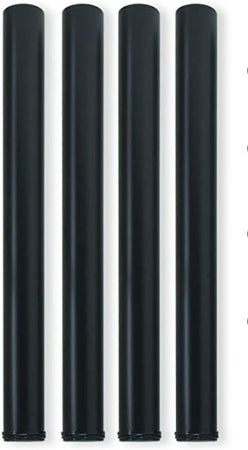 Gambe regolabili per tavolo Ø60x710mm, kit di 4 piedi per tavolo in acciaio, altezza regolabile 710-730mm (Nero)