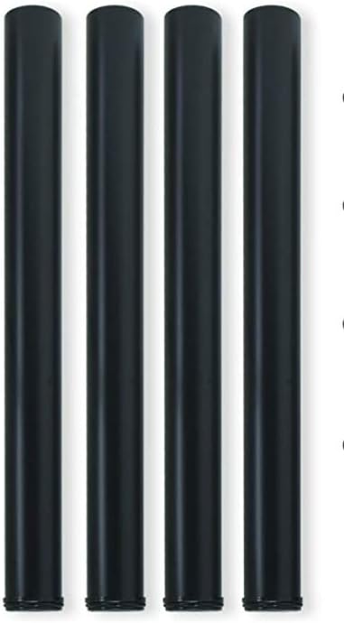 Gambe regolabili per tavolo Ø60x710mm, kit di 4 piedi per tavolo in acciaio, altezza regolabile 710-730mm (Nero)