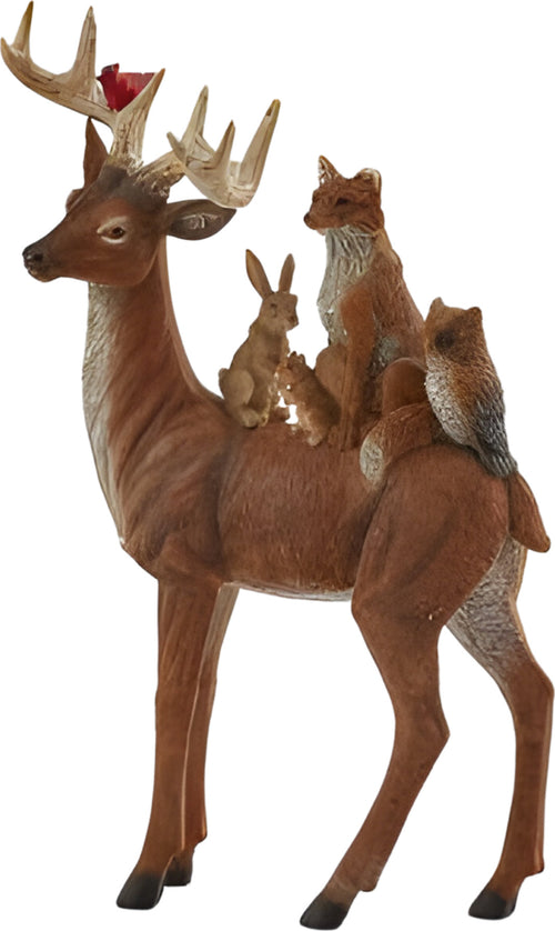 Cervo con in groppa animali decorazione natalizia in poliresina h 25 cm Casa e cucina/Decorazioni per interni/Addobbi e decorazioni per ricorrenze/Decorazioni natalizie/Schiaccianoci MagiediNatale.it - Altamura, Commerciovirtuoso.it
