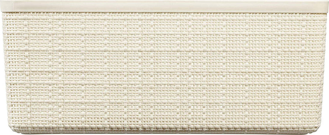 Cesta-Curver-Cestino-Juliet-in-juta-100%-plastica-riciclata-rettangolare,-bianco-sporco,-M:-12-L
