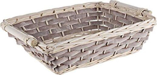 Cesta rettangolare Bianco con Fascia in Vimini per decorazioni Natalizie e Regali 44 cm Casa e cucina/Decorazioni per interni/Addobbi e decorazioni per ricorrenze/Decorazioni natalizie/Oggettistica MagiediNatale.it - Altamura, Commerciovirtuoso.it