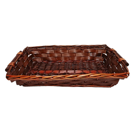 Cestino natalizio Rettangolare in Vimini con manici per confezioni regalo da 50 cm