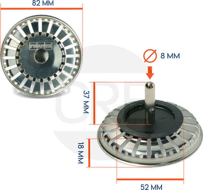 Cestello-Filtro,-Tipo-Basso,-Diametro-82-mm-per-Lavello-Franke
