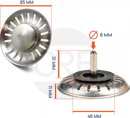 Cestello-Filtro,-Tipo-Basso,-Diametro-85-mm-per-Lavello-Franke