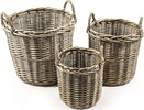 Cesti rotondi portaoggetti intrecciati in vimini, con manici, set da 3 pezzi Casa e cucina/Decorazioni per interni/Accessori decorativi/Soprammobili Decor Space - Altamura, Commerciovirtuoso.it