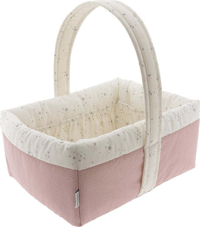 Cestina Imbottita Sky Rosa Prima infanzia/Cambio del pannolino/Organizzatori e scatole per pannolini/Organizzatori per pannolini La Casa Del Bebè - Napoli, Commerciovirtuoso.it