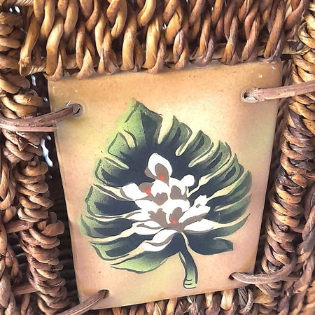 Cestino Decorativo in Fibra Naturale Con Inserto Frontale 20 Cm X 20 Cm X15,5 Cm Cestino Portaoggetti Con Manico Casa e cucina/Organizzazione interni/Contenitori ceste e cestini/Cestini portaoggetti/Cestini per giornali e riviste Ideart - Valdilana, Commerciovirtuoso.it