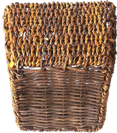 Cestino Decorativo in Fibra Naturale Con Inserto Frontale 20 Cm X 20 Cm X15,5 Cm Cestino Portaoggetti Con Manico Casa e cucina/Organizzazione interni/Contenitori ceste e cestini/Cestini portaoggetti/Cestini per giornali e riviste Ideart - Valdilana, Commerciovirtuoso.it