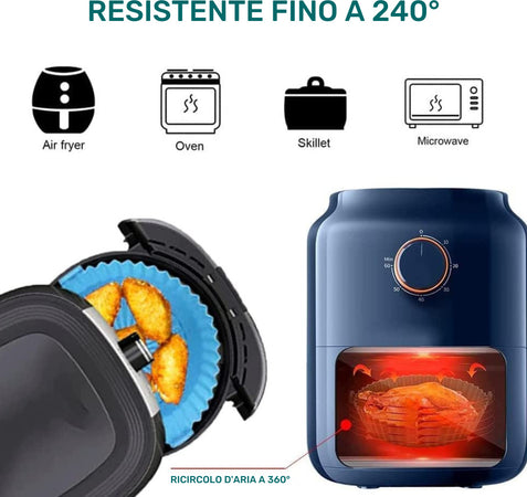 Cestino In Silicone Friggitrice Ad Aria Teglia Riutilizzabile Antiaderente 20cm Casa e cucina/Elettrodomestici per la cucina/Friggitrici Trade Shop italia - Napoli, Commerciovirtuoso.it