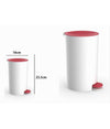 Cestino Pattumiera A Pedale Arredo Bagno Bianco Rosso Plastica Accessorio 69934