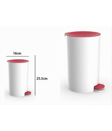 Cestino Pattumiera A Pedale Arredo Bagno Bianco Rosso Plastica Accessorio 69934