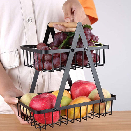 Cestino Per Frutta Pane Snack Verdura Alzatina Portatutto 2 Ripiani Contenitore Casa e cucina/Organizzazione interni/Contenitori ceste e cestini/Cestini portaoggetti/Cestini da scaffale Trade Shop italia - Napoli, Commerciovirtuoso.it