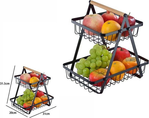 Cestino Per Frutta Pane Snack Verdura Alzatina Portatutto 2 Ripiani Contenitore Casa e cucina/Organizzazione interni/Contenitori ceste e cestini/Cestini portaoggetti/Cestini da scaffale Trade Shop italia - Napoli, Commerciovirtuoso.it
