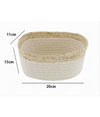 Cestino Porta Biancheria Oggetti In Vimini Intrecciato Bicolore 20x15x11cm 10674
