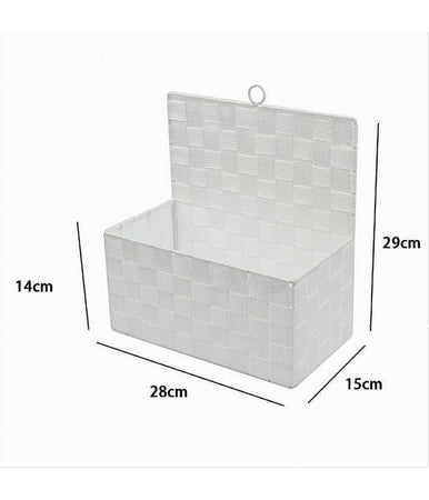 Cestino Porta Oggetti Cesto In Tessuto Bianco Organizer Multiuso Per Casa 79091