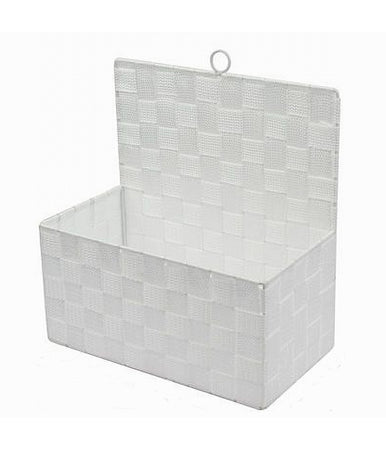Cestino Porta Oggetti Cesto In Tessuto Bianco Organizer Multiuso Per Casa 79091