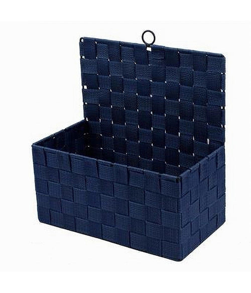 Cestino Porta Oggetti Cesto In Tessuto Blu Organizer Multiuso Per Casa 79094