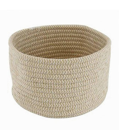 Cestino Porta Oggetti Cesto In Tessuto Intrecciato Rotondo Casa 21x12.5 Cm 10642