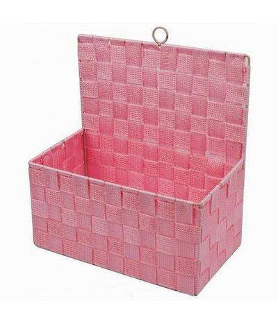Cestino Porta Oggetti Cesto In Tessuto Rosa Organizer Multiuso Per Casa 79095