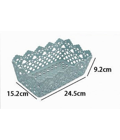 Cestino Porta Oggetti Cesto Plastica Rettangolare 24.5x15.2x9.2cm Multiuso 79471
