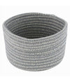 Cestino Porta Oggetti Cesto Tessuto Intrecciato Grigio Tondo Casa 16x10 Cm 10643