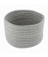 Cestino Porta Oggetti Cesto Tessuto Intrecciato Grigio Tondo Casa 18x11 Cm 10644