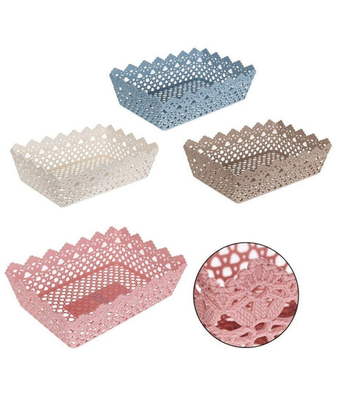 Cestino Porta Tutto Oggetti Multiuso Plastica Rettangolare 35x24.5x10.2 Cm 79473