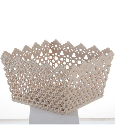 Cestino Portatutto Oggetti Cesto Multiuso Plastica Quadrato 18.2x18.2x11cm 79474