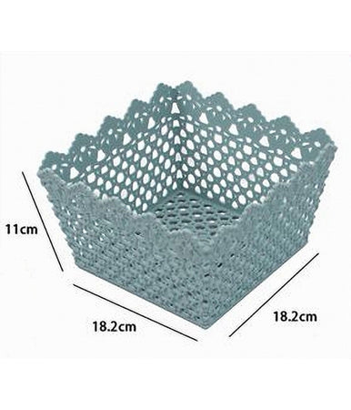 Cestino Portatutto Oggetti Cesto Multiuso Plastica Quadrato 18.2x18.2x11cm 79474
