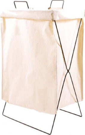 Cesto-Biancheria-Sporca-Pieghevole-in-ferro-e-tessuto-bianco