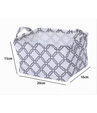 Cesto Contenitore Porta Biancheria Bucato Manici Tessuto Grigio 20x15x16cm 79202