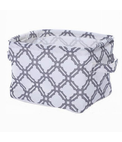 Cesto Contenitore Porta Biancheria Bucato Manici Tessuto Grigio 26x20x16cm 79204