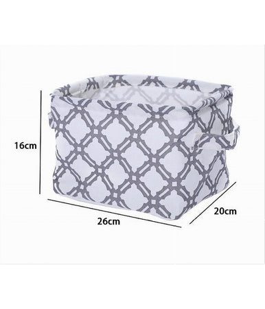 Cesto Contenitore Porta Biancheria Bucato Manici Tessuto Grigio 26x20x16cm 79204