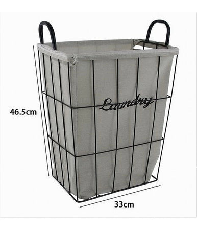 Cesto Contenitore Porta Biancheria In Tessuto Struttura In Metallo Bagno 10633