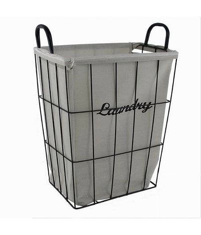 Cesto Contenitore Porta Biancheria In Tessuto Struttura In Metallo Bagno 10633