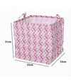 Cesto Contenitore Portabiancheria Bucato Con Manici Tessuto Rosa 33x33x31cm 79205