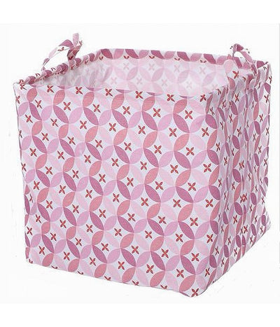 Cesto Contenitore Portabiancheria Bucato Con Manici Tessuto Rosa 33x33x31cm 79205
