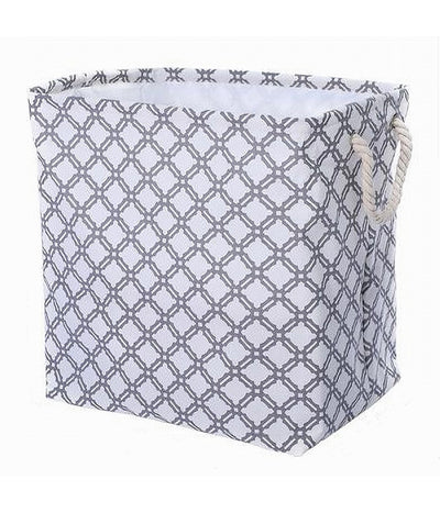 Cesto Contenitore Portabiancheria Bucato Manici Tessuto Grigio 47x33x42.5cm 79210