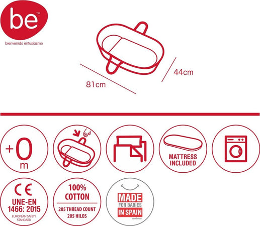 Cesto Di Mosê Une Be Lion Grigio 39X80X25 Cm Casa e cucina/Arredamento/Cameretta bambini/Lettini per neonati e bambini/Culle/Culla da trasporto La Casa Del Bebè - Napoli, Commerciovirtuoso.it