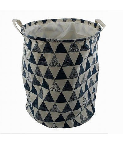 Cesto Porta Biancheria Vestiti Sporchi Pieghevole Motivo Triangoli 35x45cm 10476
