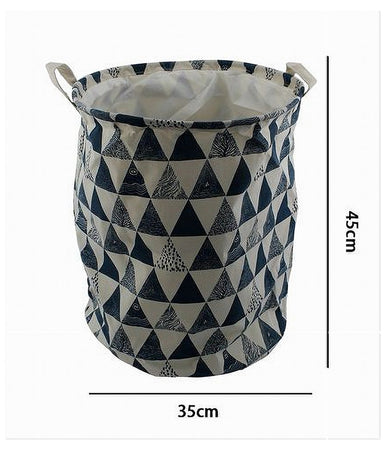 Cesto Porta Biancheria Vestiti Sporchi Pieghevole Motivo Triangoli 35x45cm 10476