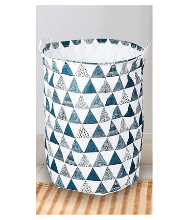 Cesto Porta Biancheria Vestiti Sporchi Pieghevole Motivo Triangoli 35x45cm 10476