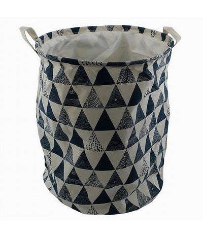 Cesto Porta Biancheria Vestiti Sporchi Pieghevole Motivo Triangoli 40x50cm 10477